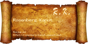 Rosenberg Kanut névjegykártya